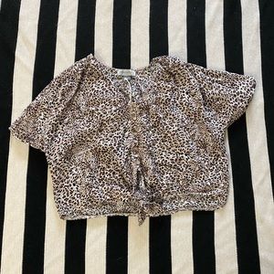Women’s crop top animal print shirt